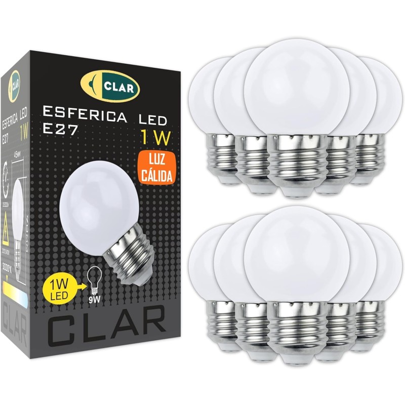 Bombilla Led Blanca Cálida 3000K E27 1W