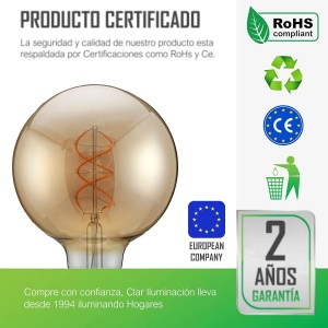 GLOBO Ø125 VINTAGE AMBER REGUL. 5W E27