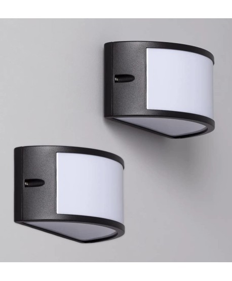 Aplique Pared Exterior Semicircular Aluminio.