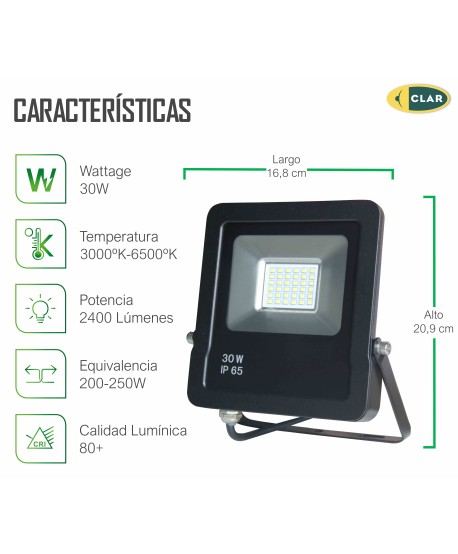 Proyector Gorilla 30W, foco exterior LED.