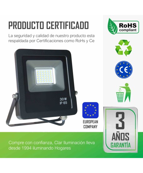 Proyector Gorilla 30W, foco exterior LED.