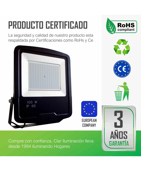 Proyector Gorilla 100W, foco exterior LED.