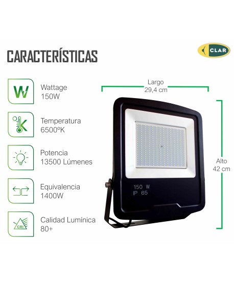 Proyector Gorilla 150W, foco exterior LED.