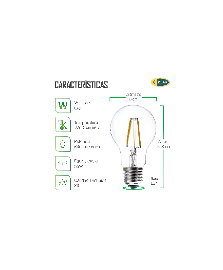 Bombillas LED E27 Filamento 8W A60