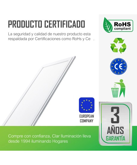 Paneles LED 120x30 Empotrable Driver LIFUD 40W