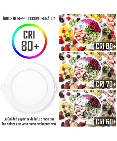 Downlight LED Empotrable 12W Redondo 960lm