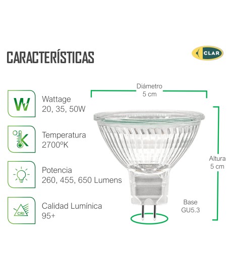 Dicroica Halógena GU5.3 50W
