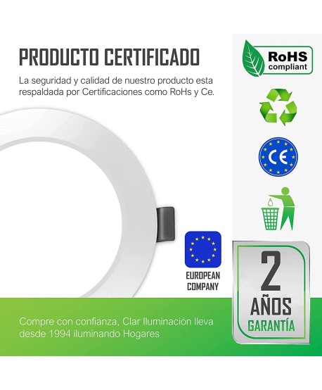 Downlight LED Techo Empotrable MILO 7W, Driver Integrado