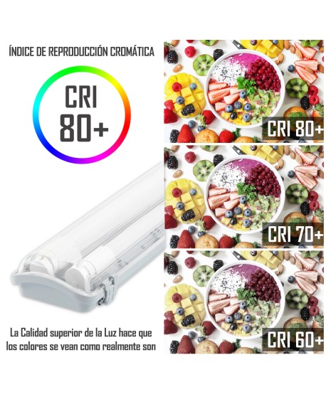 Pantalla Estanca LED 2x120, y 2x150cm, (Tubos No Incluidos)