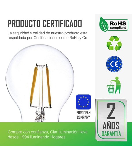 Bombilla Filamento 6W, bombilla de filamento