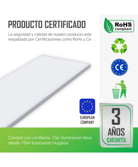 Panel LED Superficie 120X30 cm