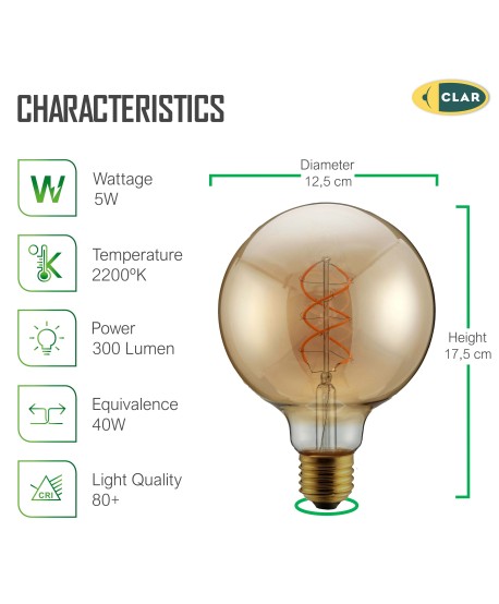 Bombilla Vintage REGULABLE 5W G125