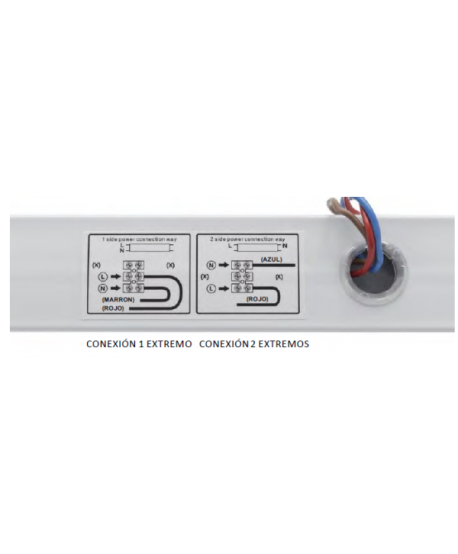 Regleta Para Tubo T8 LED 150 cm 1 Lateral