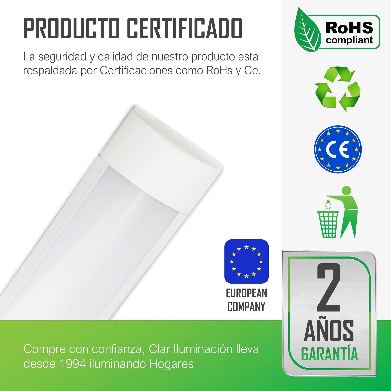 Barra Lineal LED 60cm, Sirio LED 18W