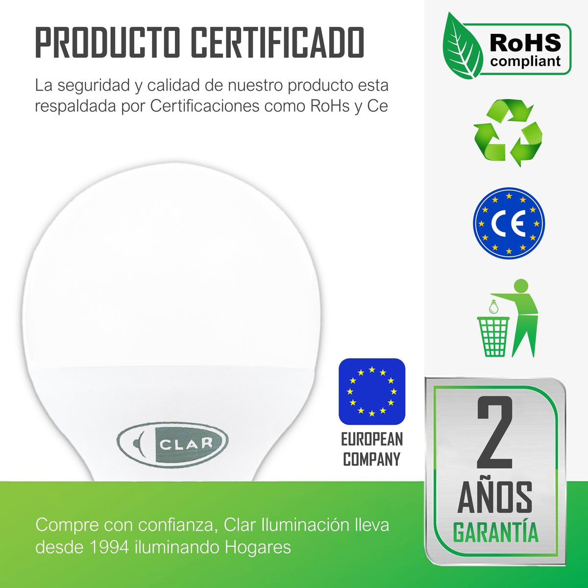Bombilla LED E14 8W, Bombilla LED Pequeña