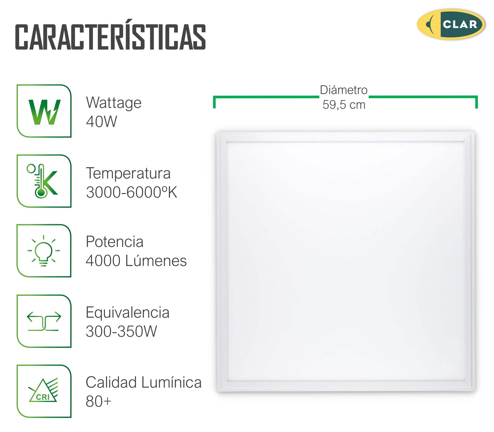 Paneles LED 60x60 Empotrable Driver LIFUD 40W