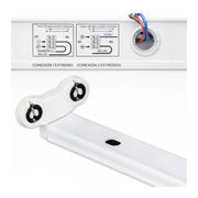 Regleta Pour Tube T8 LED Santa Fe 60 cm 2 Laterales
