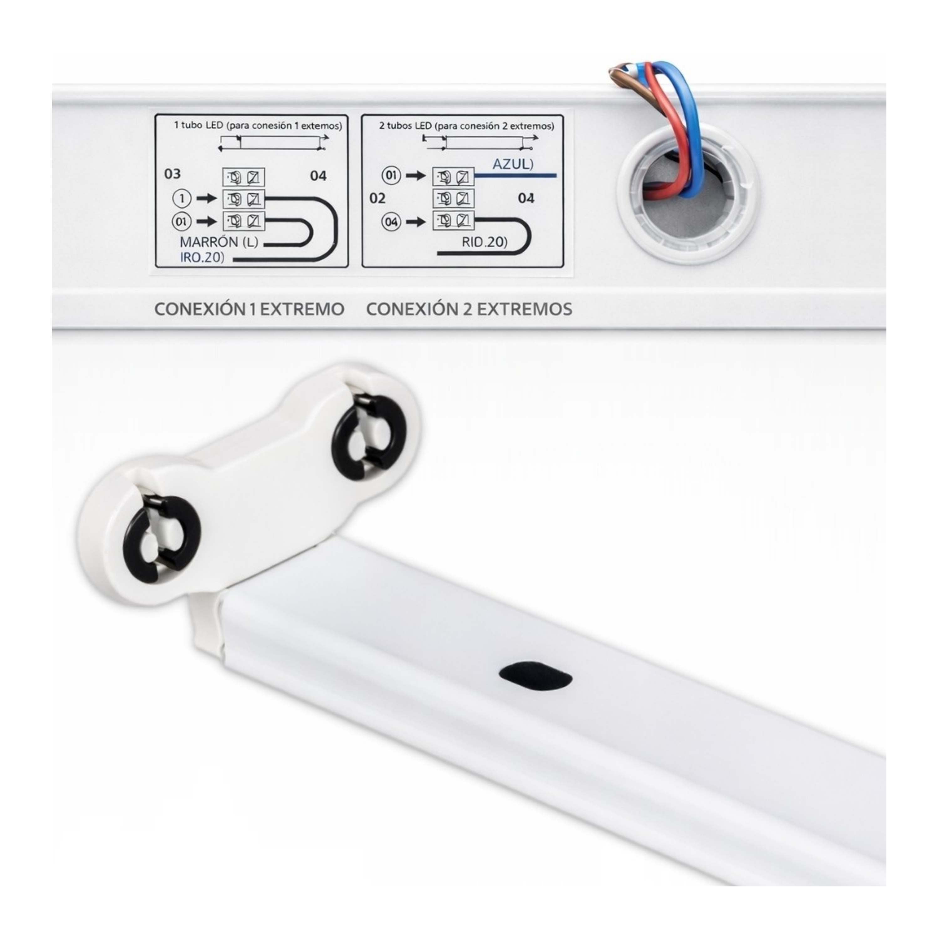 Regleta Para Tubo T8 LED Santa Fe 150 cm 2 Laterales