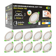 Downlight Dimmable CCT Nickel 6W Découpe 75-85mm 110°