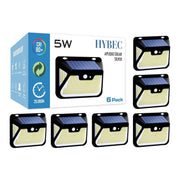 SILVER APLIQUE SOLAR IP65 5W 500LM DETECTOR
