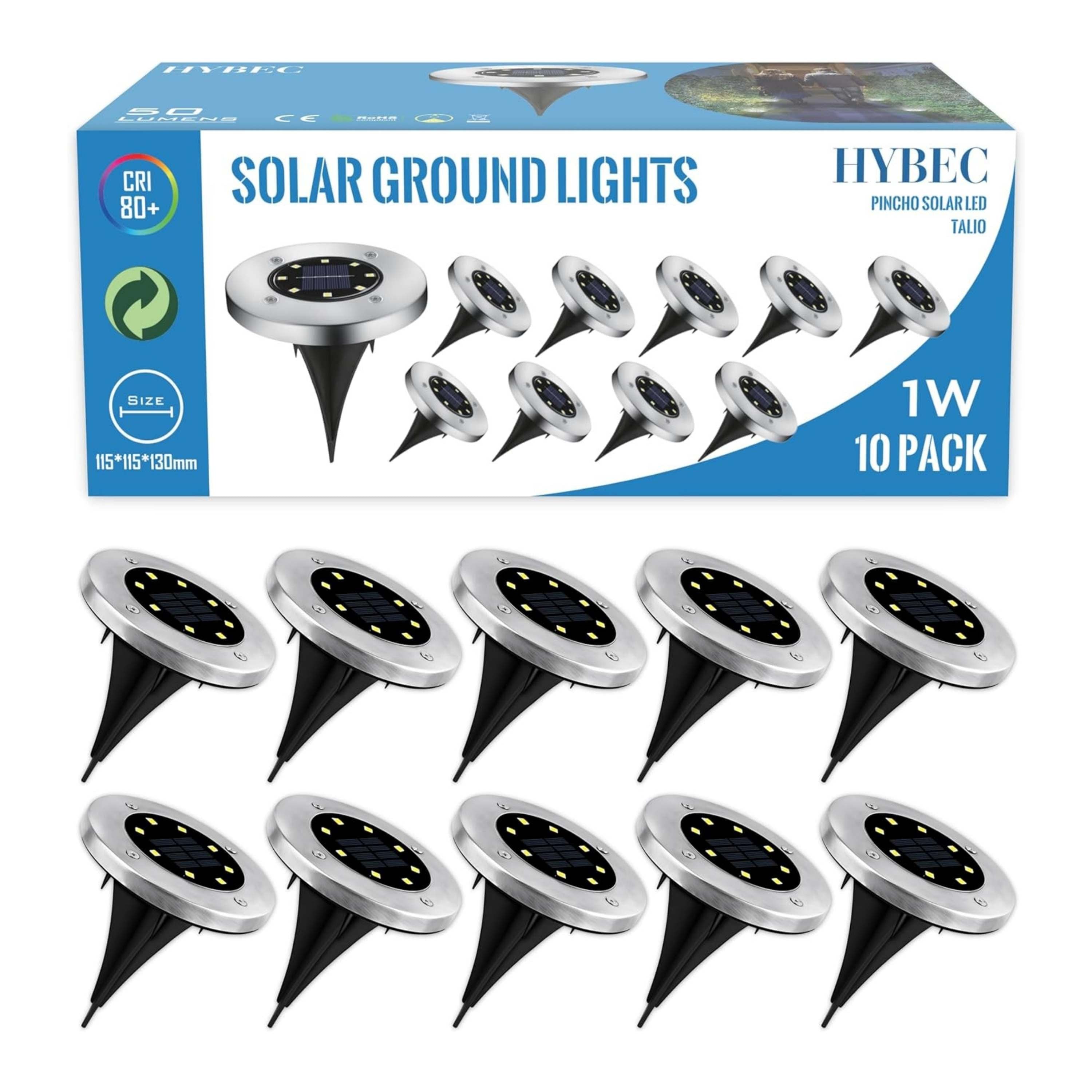 HYBEC-Luz Solar Jardin Suelo, Luces Solares Suelo