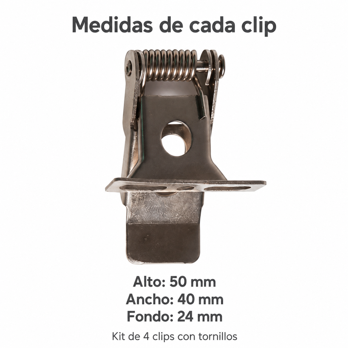 Medidas de cada clip 20009: 50 × 40 × 24 mm