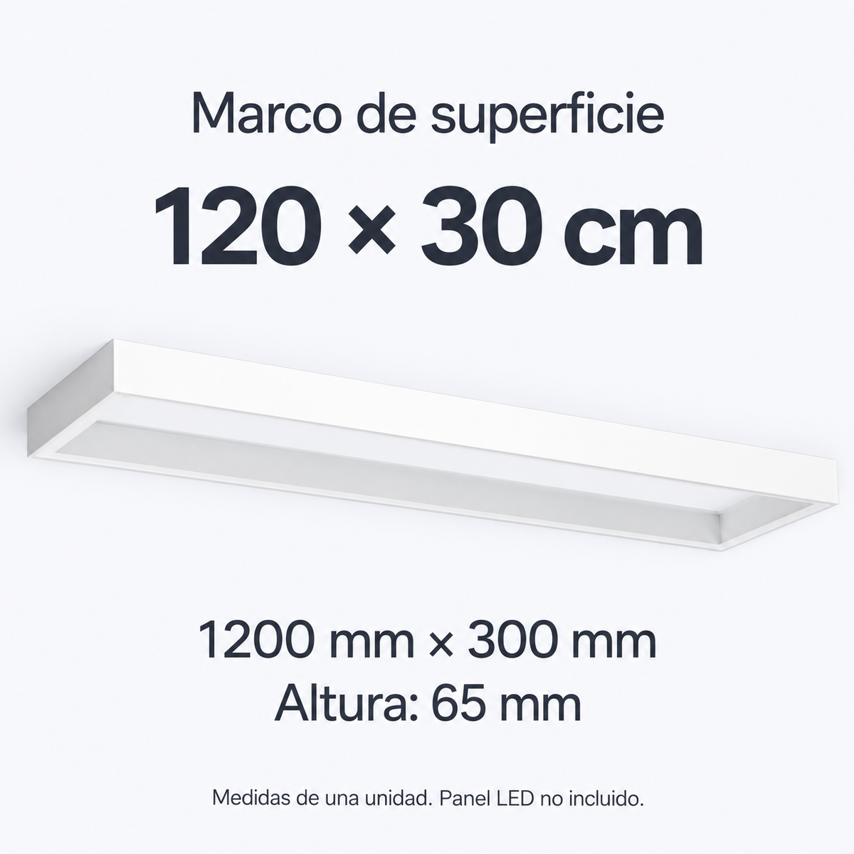 Medidas de una unidad del marco LedsCome 120x30 cm, panel LED no incluido