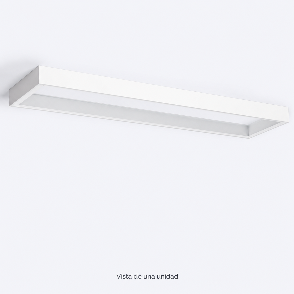 Marco LedsCome 120x30 cm blanco, vista de una unidad sin panel LED