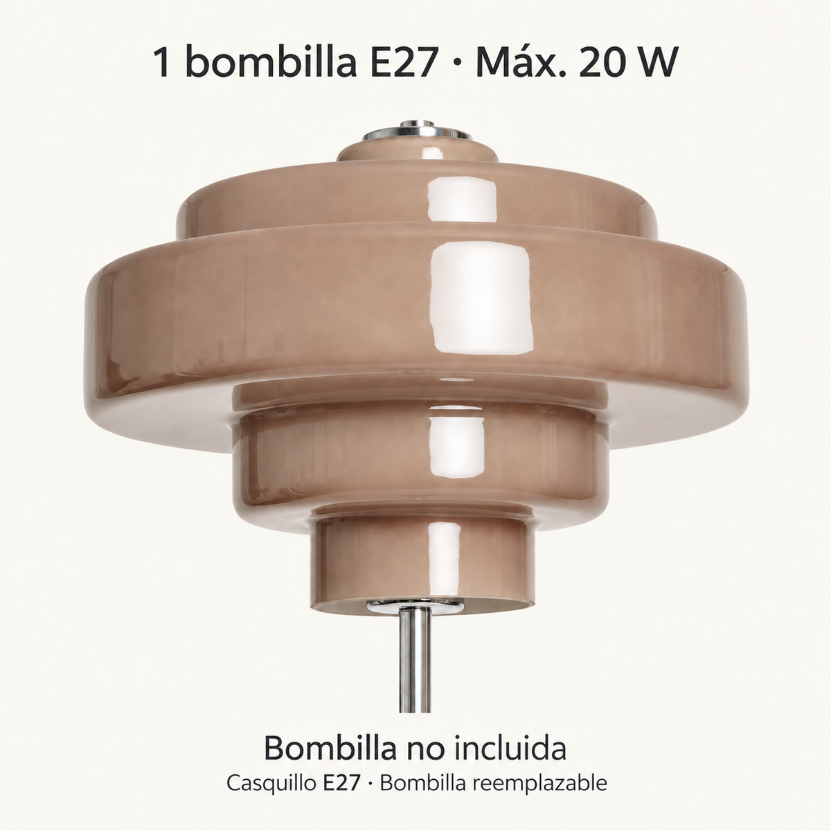 Lámpara de pie LedsCome 20045, pantalla escalonada, una bombilla E27 de máximo 20 W no incluida