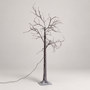 Árbol decorativo LED con ramas y base cuadrada, vista completa
