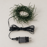 Guirnalda LED ramificada de cable verde con cable de alimentación y adaptador