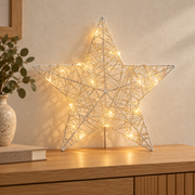 20066 Estrella rígida de fibras naturales con LED