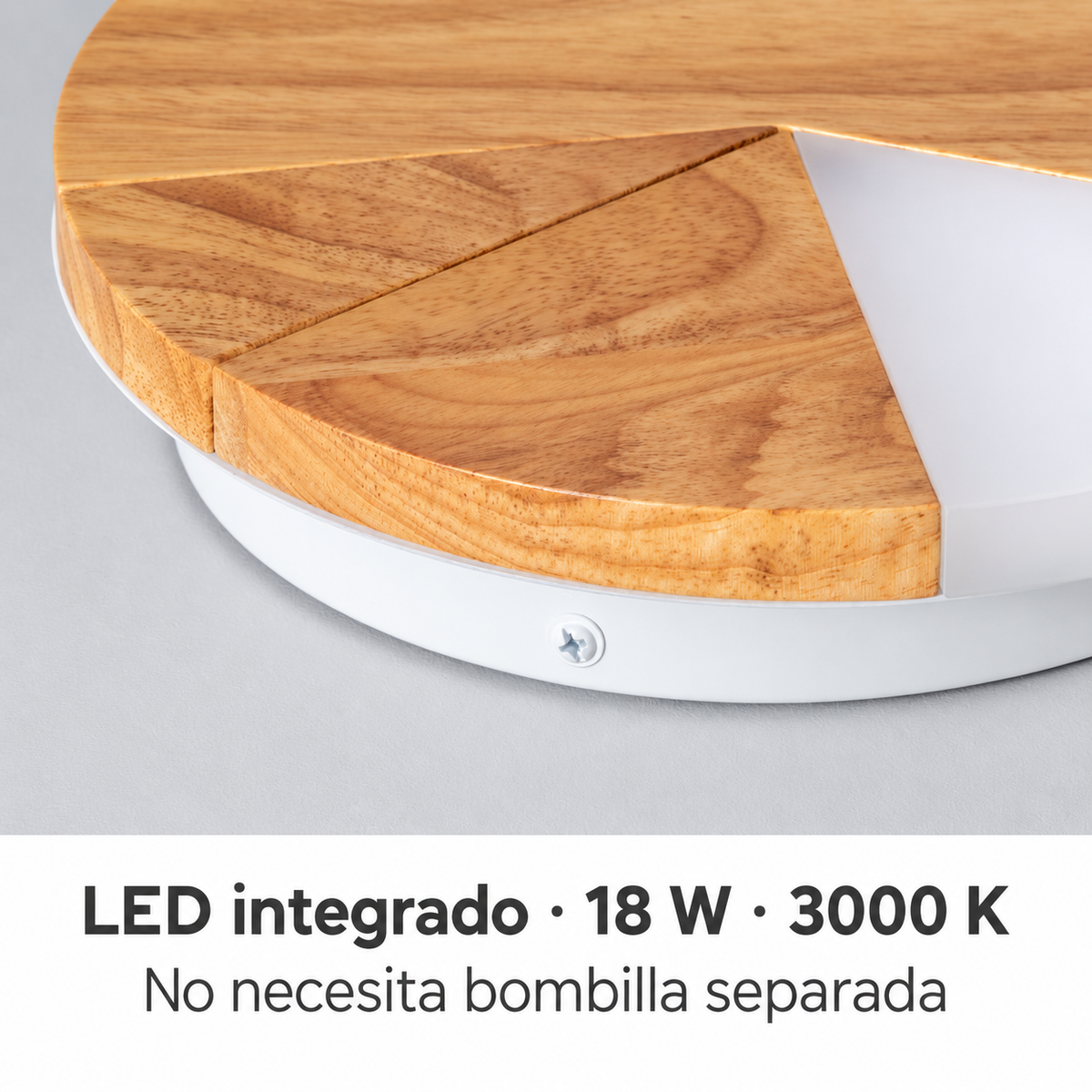 Aplique circular de madera con LED integrado 20071, detalle del sistema de iluminación