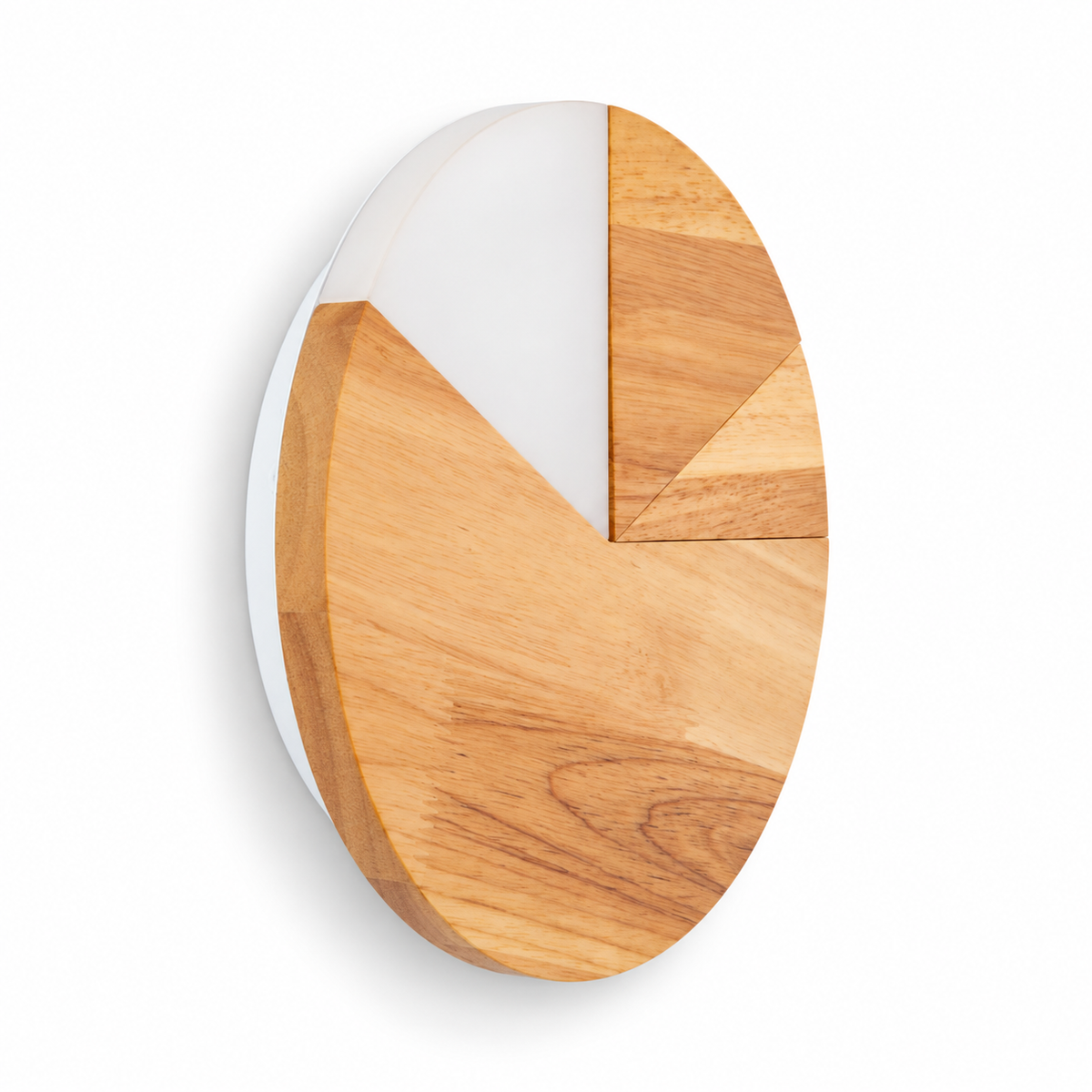 Aplique circular de madera con LED integrado 20071, vista completa