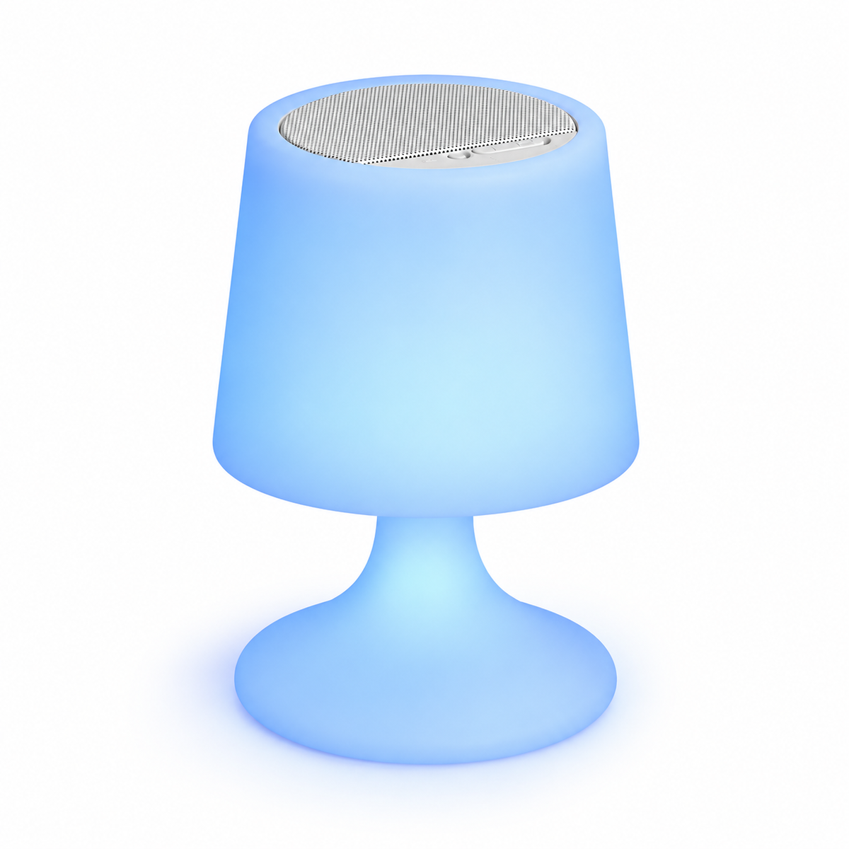 Lámpara de mesa recargable RGBW con altavoz Bluetooth IP44, luz encendida
