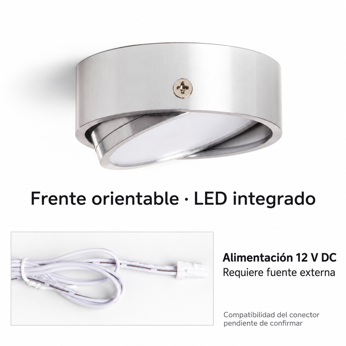 20082 Frente orientable y conector real de alimentación 12 V DC