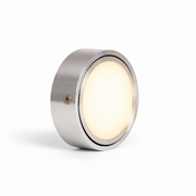 Luz circular orientable bajo mueble LED 3 W 12 V 2700 K, luz encendida