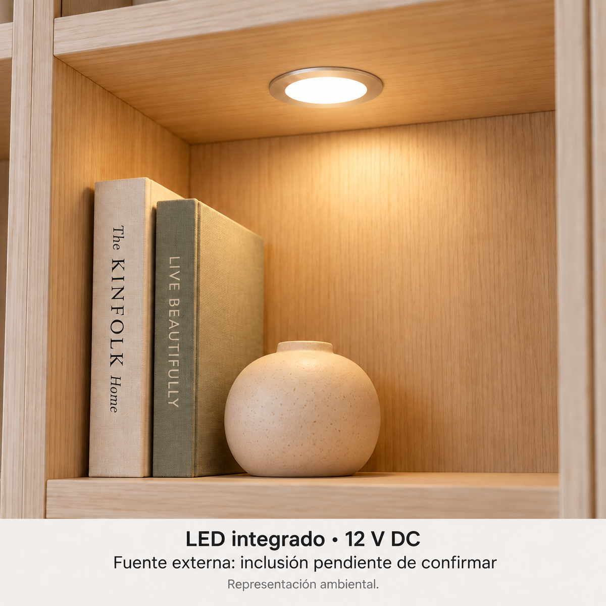 20083 Foco LED empotrado encendido a 12 V DC, inclusión de fuente pendiente de confirmar, representación ambiental