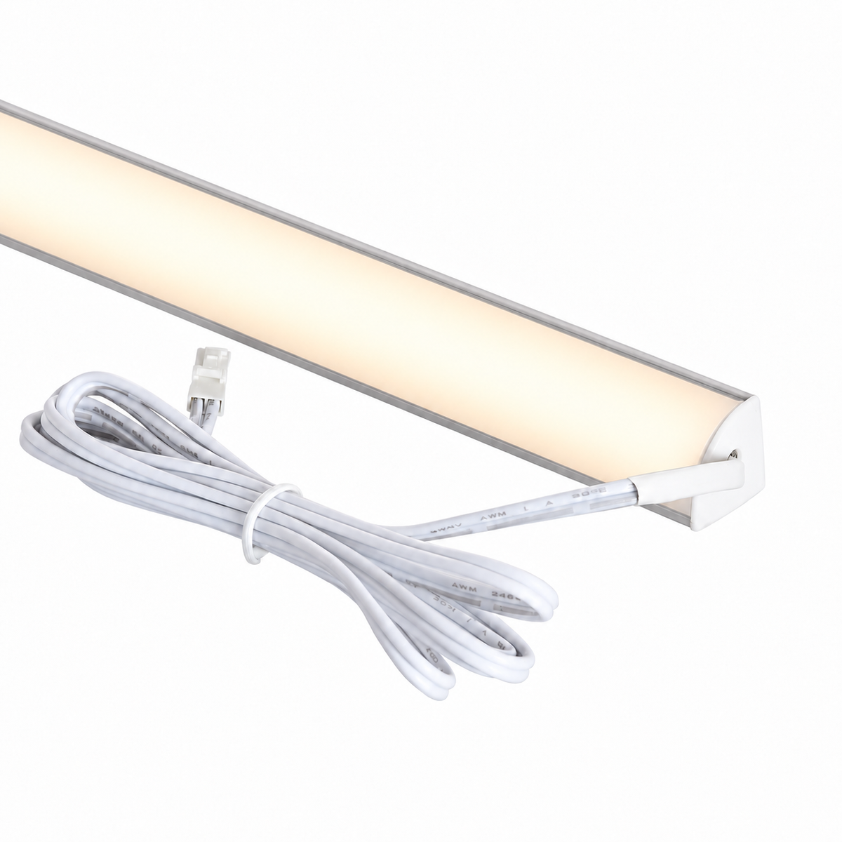 Luz LED de esquina para mueble 60 cm 6 W 24 V 3000 K, luz encendida