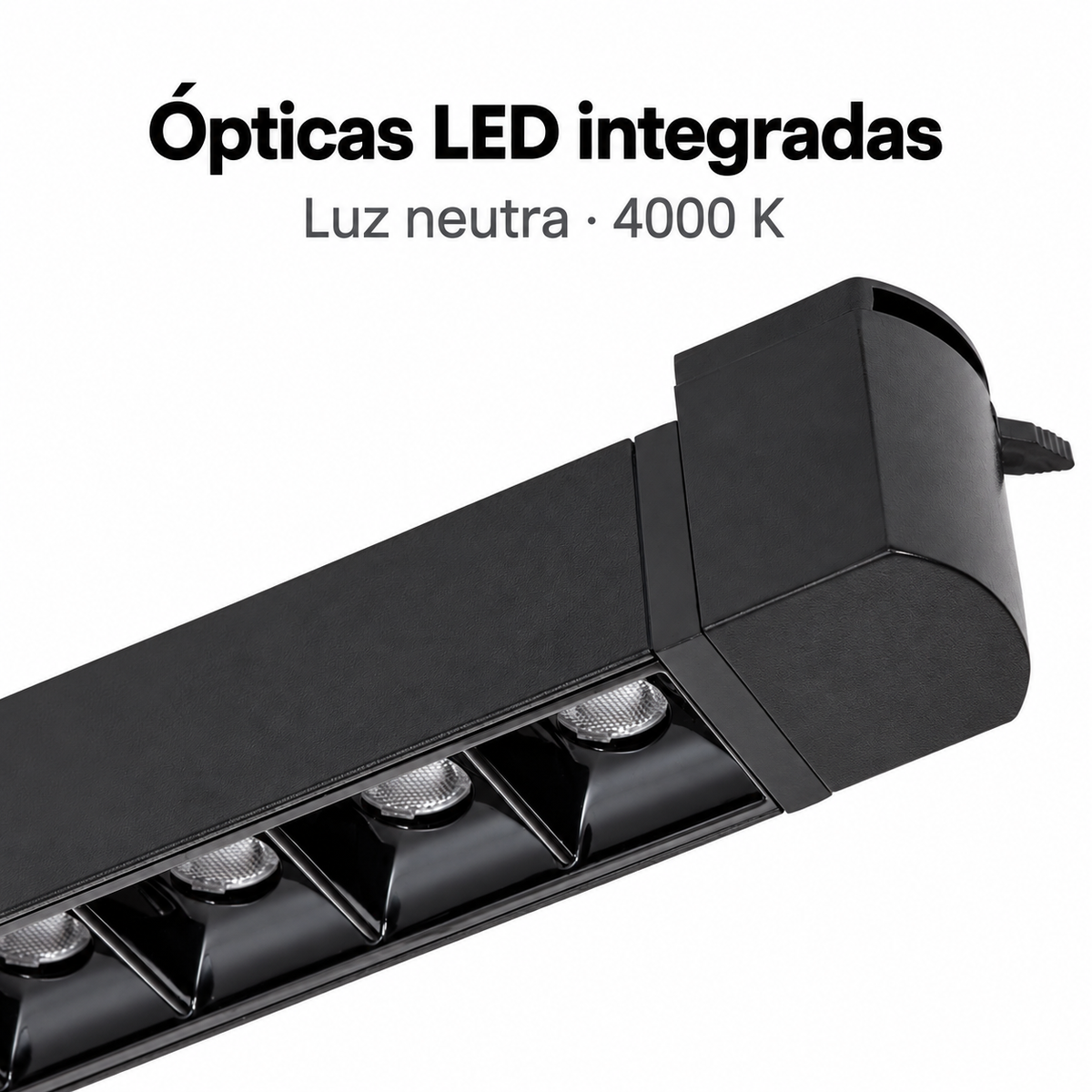Detalle de las ópticas LED integradas de luz de 4000K del foco LedsCome 20088