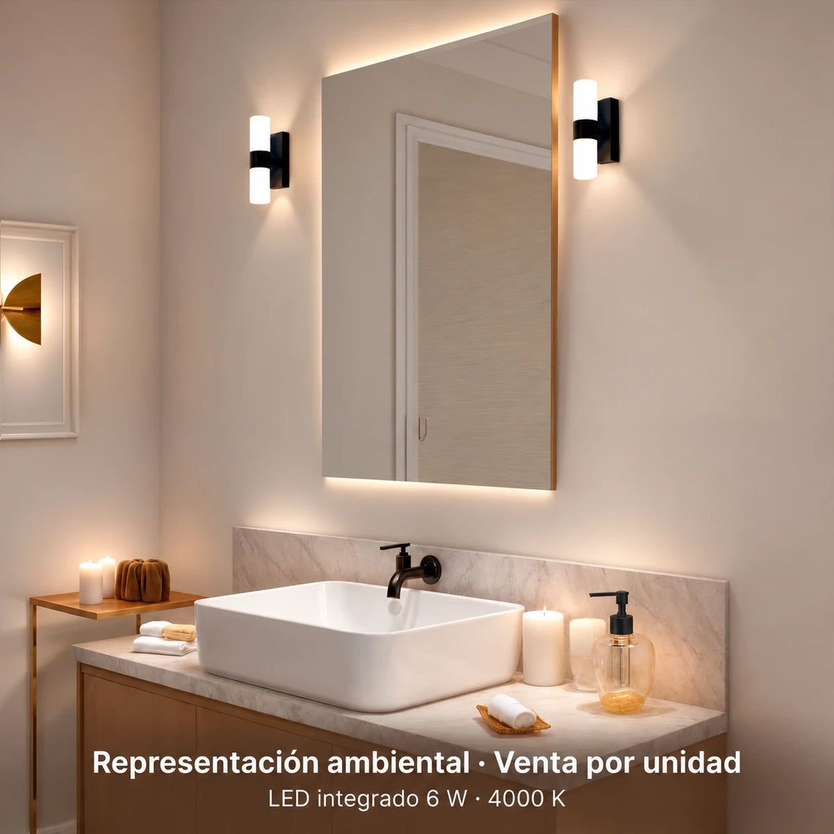 Representación ambiental de apliques LED 20092; venta por unidad