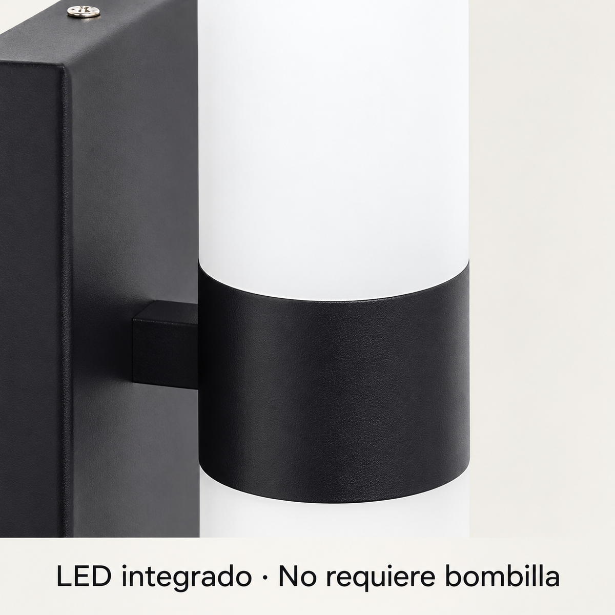 Detalle real del soporte y difusor del aplique LED integrado 20092