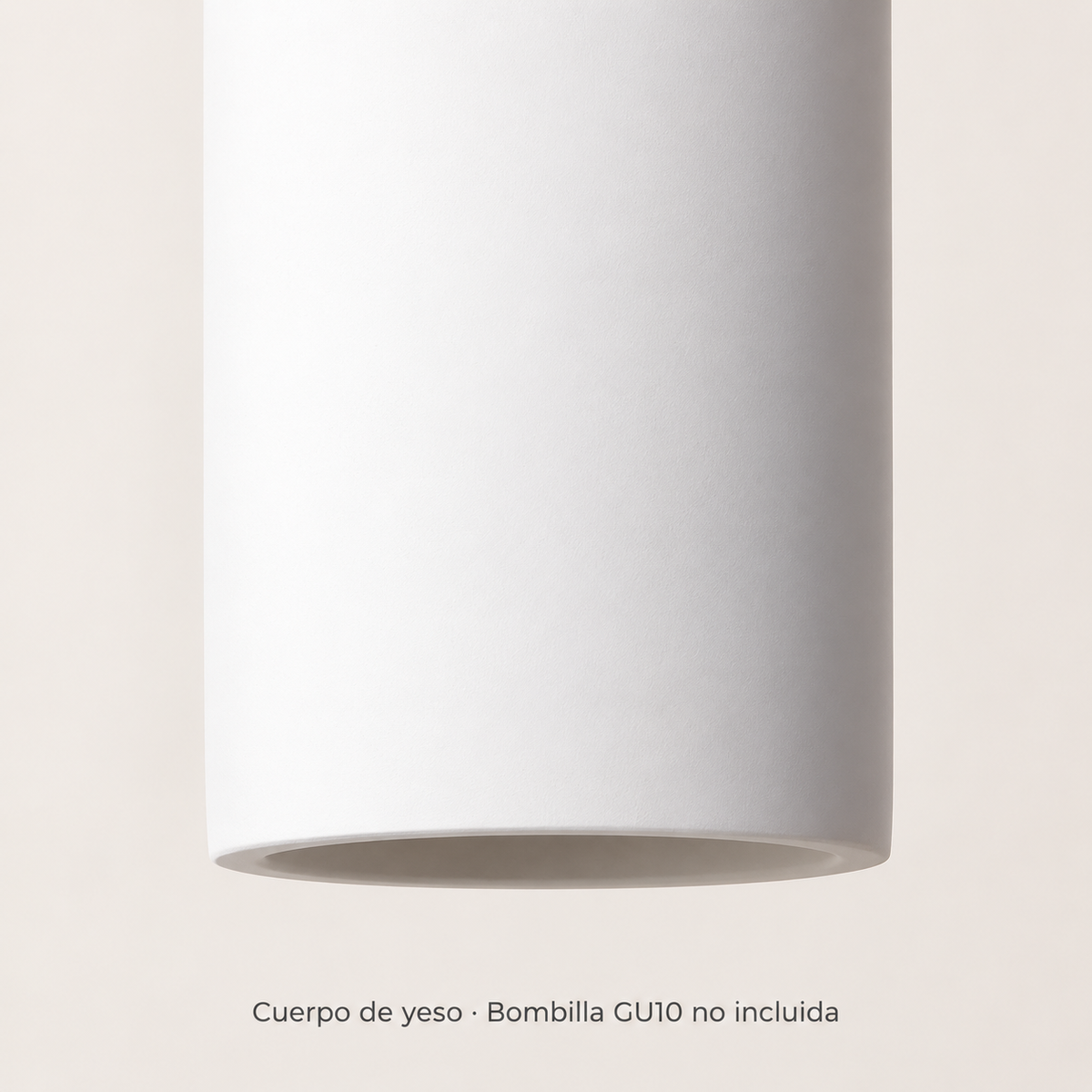 Detalle del cuerpo de yeso y borde inferior de la lámpara colgante 20106; bombilla GU10 no incluida
