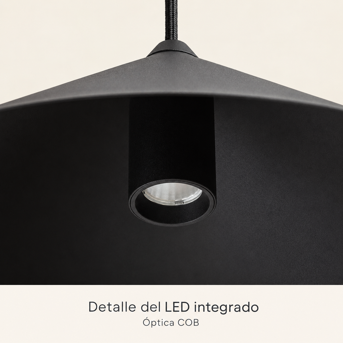 Detalle de la óptica COB LED integrada de la lámpara colgante 20111