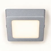 Plafón LED cuadrado gris 6 W con CCT y regulación por interruptor, luz encendida
