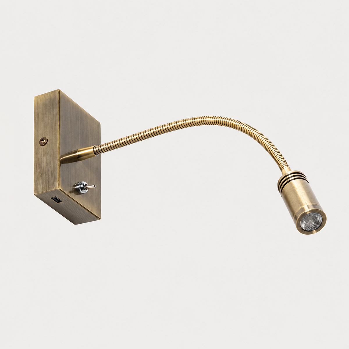 Aplique LED de lectura dorado con USB-A 2,5 W 3000 K apagado