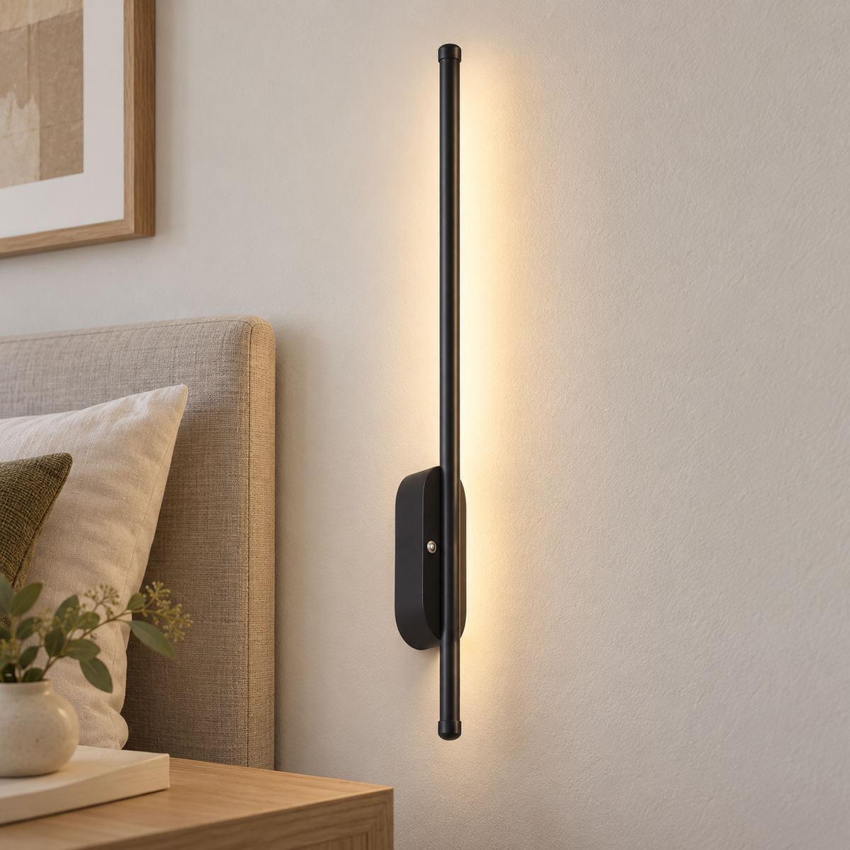 Aplique LED lineal recargable USB-C negro mate 3 W, ambiente