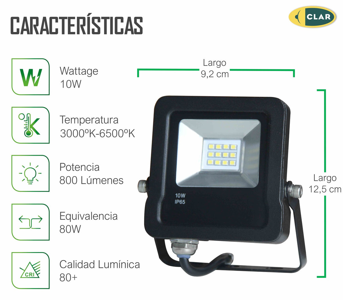 Proyector Gorila 10W, foco exterior LED.