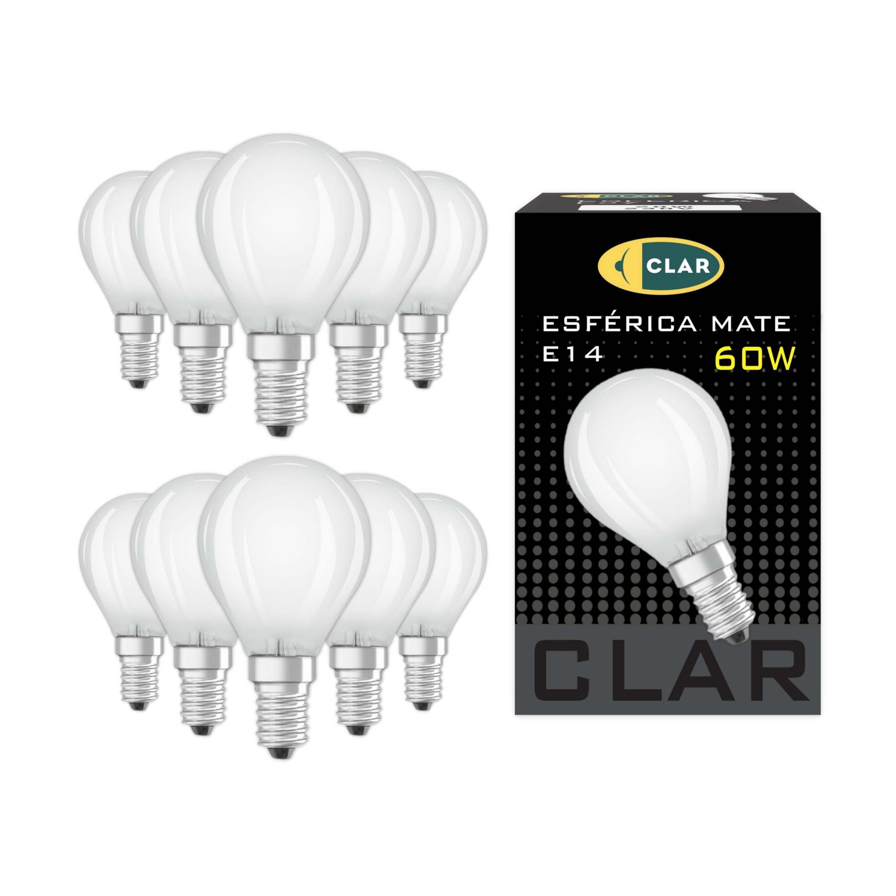 60W E14 Spherical Clear Matte Bulb