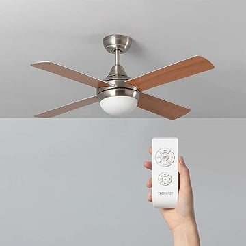 Ventilador de Techo con Luz (Madera, 110 cm)